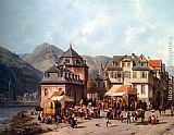 Jacques Carabain Canvas Paintings - St. Goar am Rhein